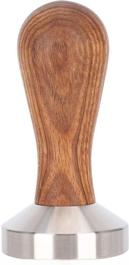 Koffie Tamper Koffiezet Accessoire Espresso Bereiding Verzwaarde Roestvrijstalen Basis 51 mm Diameter Houtkleur