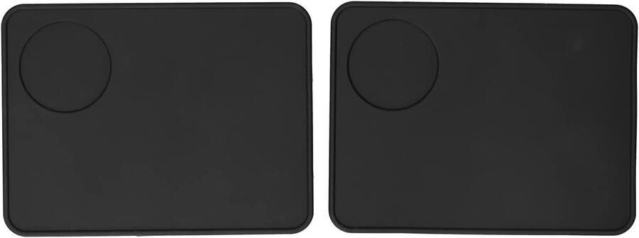 Koffie Tamper Mat Aanstampkussen Koffie Espresso Bereiden Verhoogde Rand 20 x 15 cm Zwart