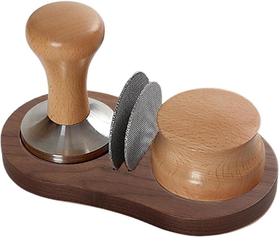 Koffie Tamper Mat Aanstampstation Koffie Espresso Bereiden Antislip Ontwerp 167 x 88 cm Houtkleur