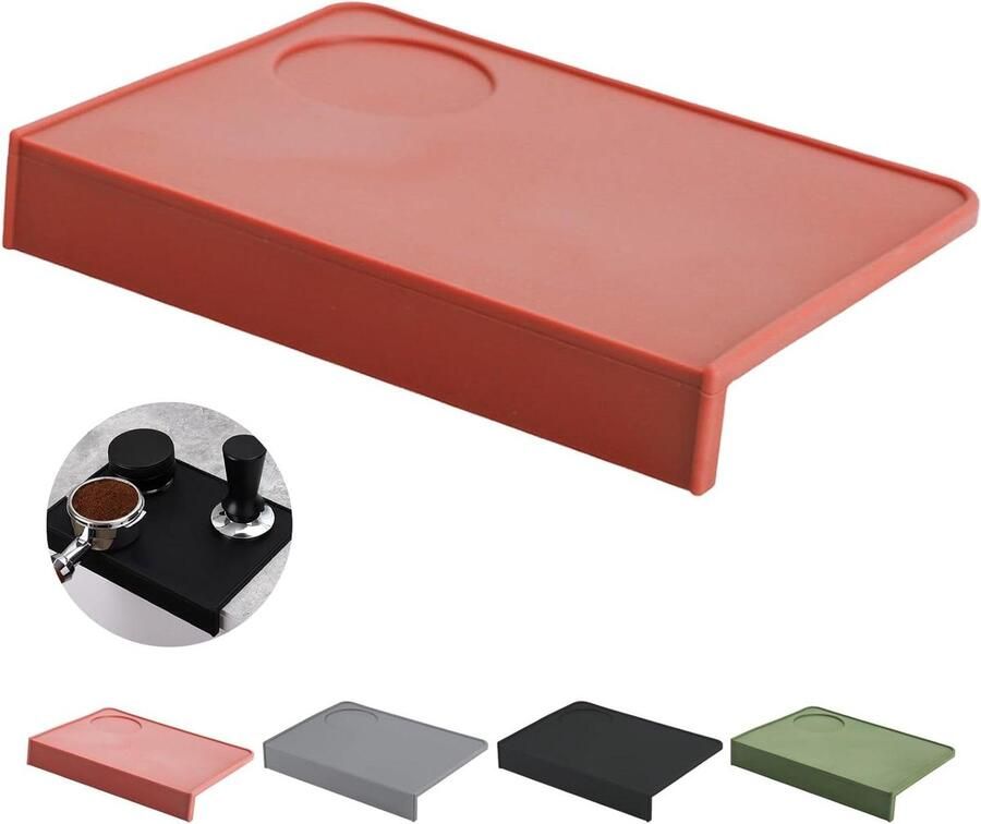 Koffie Tamper Mat Espresso Accessoire Precis Aanstampen Ergonomisch Hoekontwerp 15x20cm Rood
