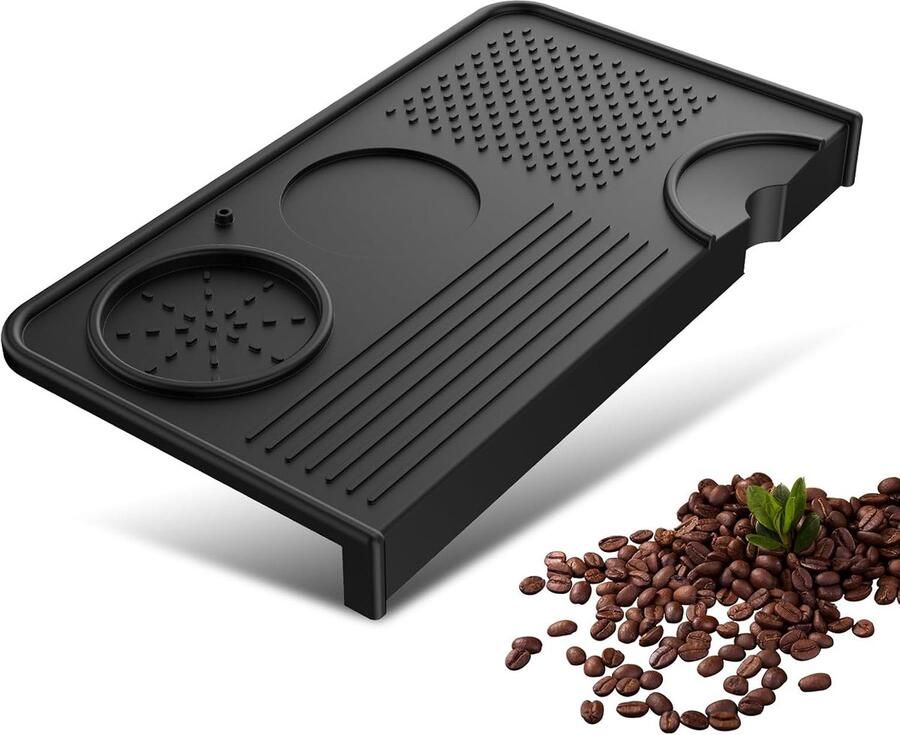 Koffie Tamper Mat Espresso Tamping Pad Barista Hulpmiddel Hoekrand Stabiliteit 265 x 14 cm Mat Zwart