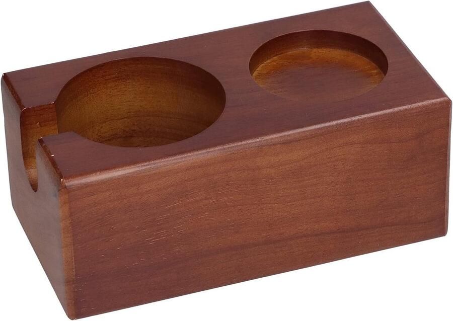 Koffie Tamper Mat Sabotage Houder Espresso Bereiden Natuurlijk Beukenhout 178x94x72mm Bruin