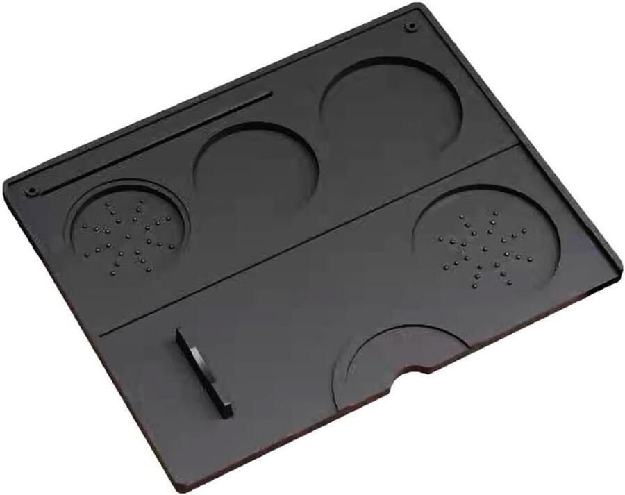 Koffie Tamper Mat Siliconen Hoekmat Espresso Bereiding Ergonomisch Hoekontwerp Compact Formaat Zwart