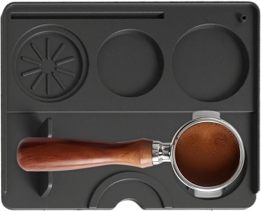 Koffie Tamper Mat Siliconen Mat Pers Espresso Bereiden Drukverdeling Ontwerp 25 x 20 cm Zwart