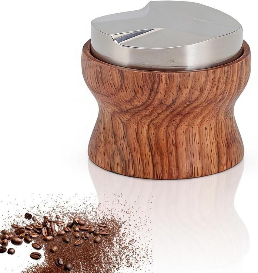 Koffie Tamper Nivelleerder Divider Espresso Bereiden Verstelbare Diepte 51mm Zwart