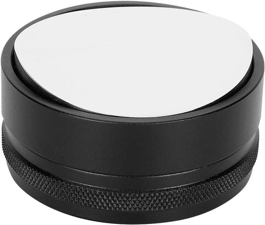 Koffie Tamper RVS Spiegel Gepolijst Herbruikbare Koffiepers Hamer voor Thuiskantoor Koffieshop Zwart 58mm 438g