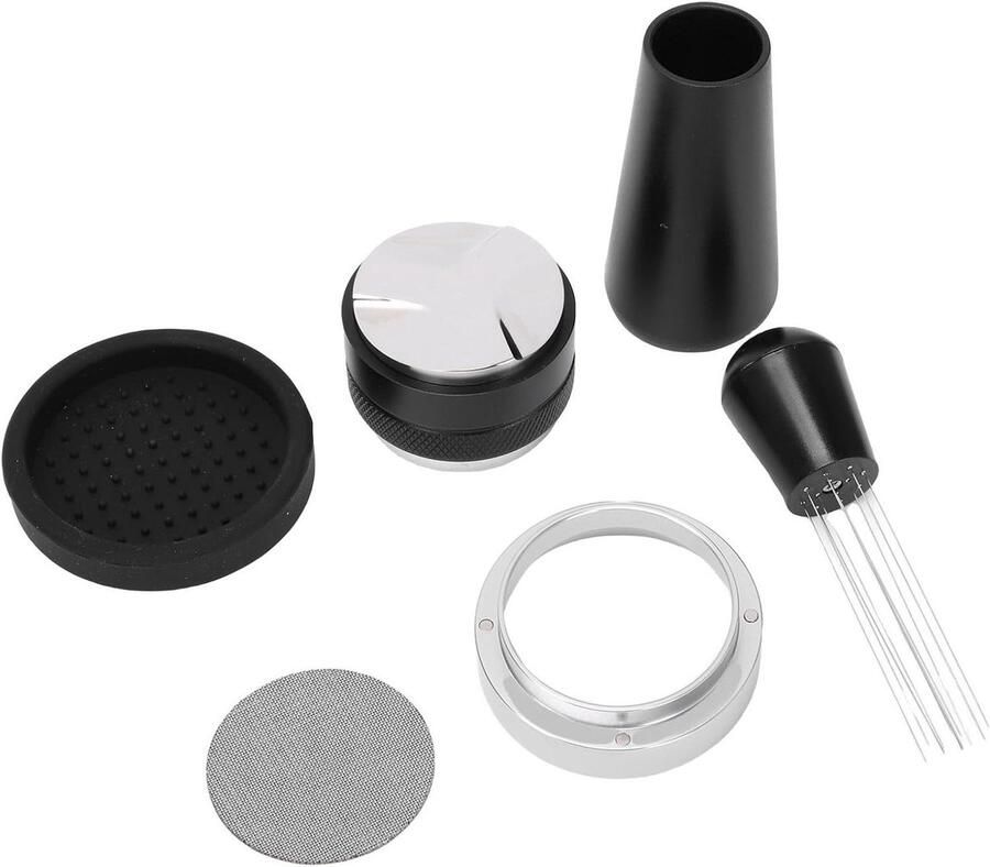 Koffie Tamper Set Barista Accessoires Espresso Bereiden Dubbelzijdige Tamper 58MM Zwart