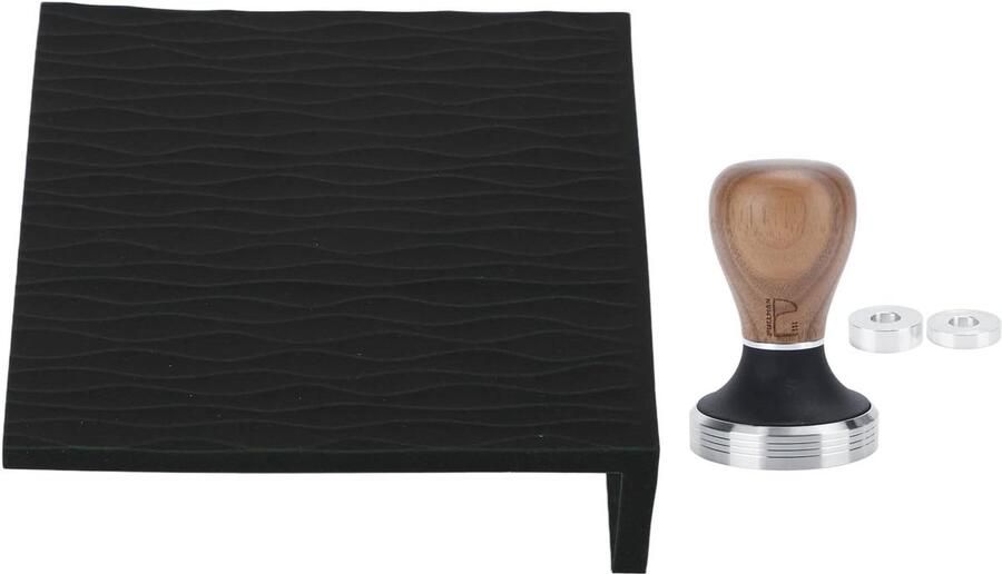 Koffie Tamper Set Espresso Accessoires Barista Thuis Voedselveilige Siliconen 58mm Basis Zwart