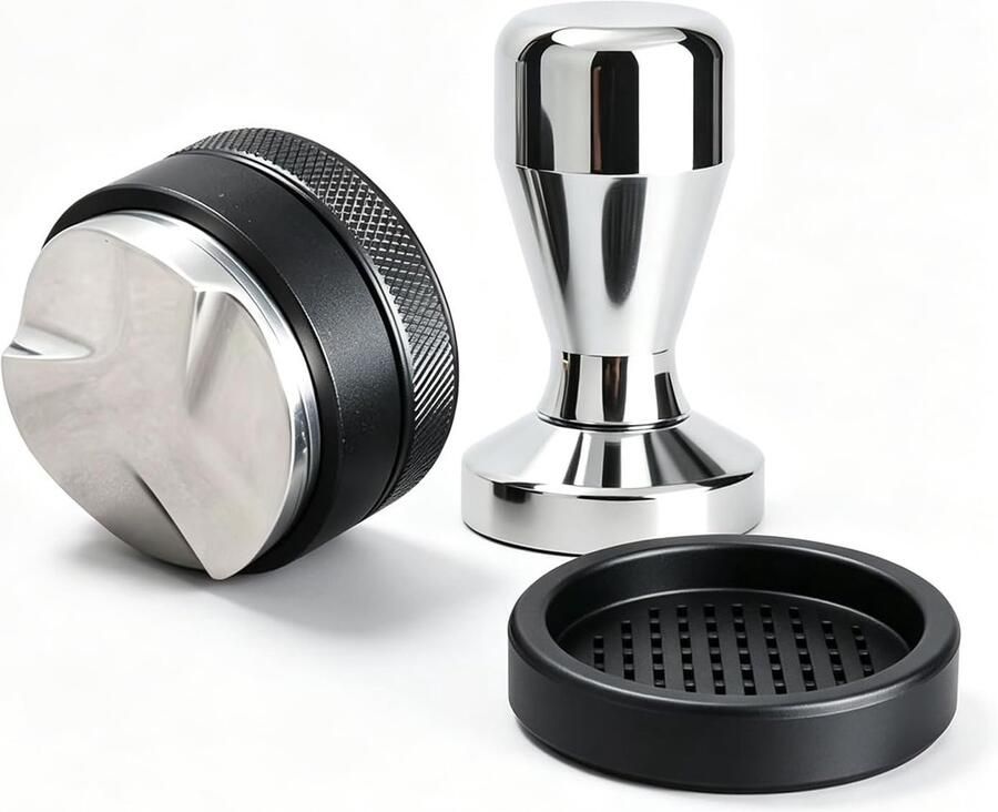 Koffie Tamper Set Espresso Accessoires Bereid Koffie Roestvrij Staal 304 51 mm Zilver Zwart