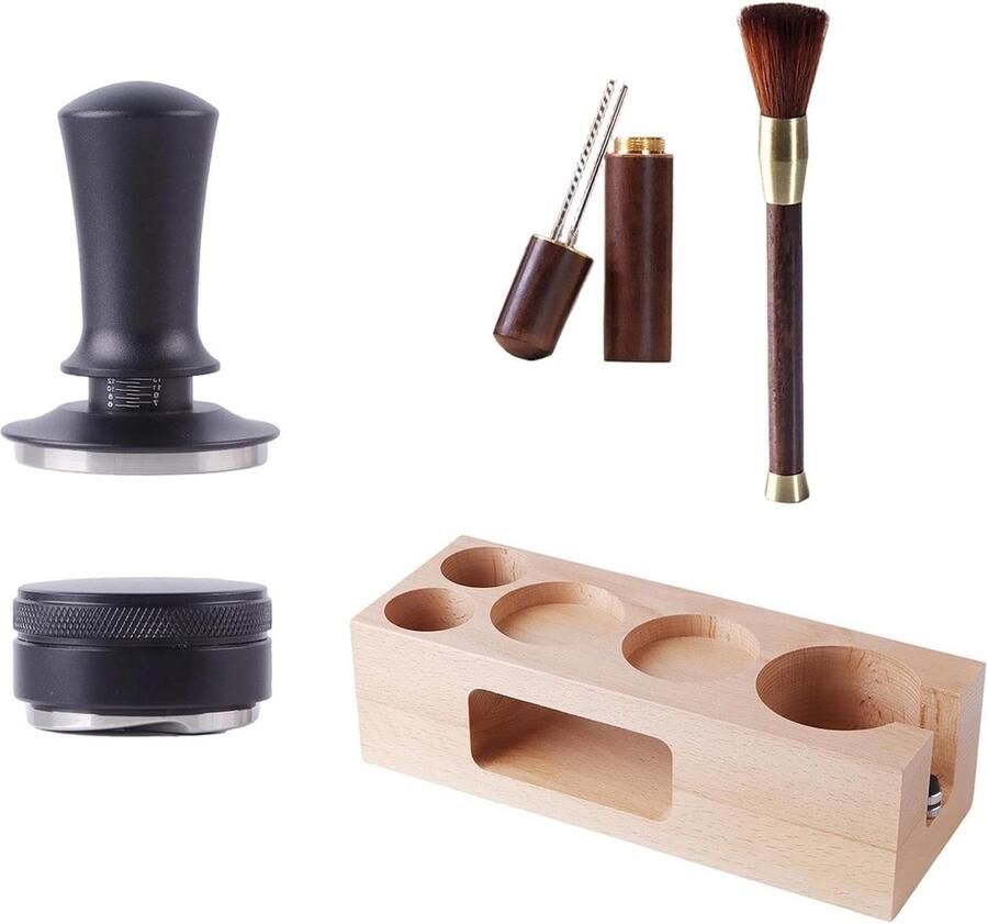 Koffie Tamper Set Espresso Accessoires Espresso Bereiden Antislip Basisontwerp 265x75x75cm Houtkleur