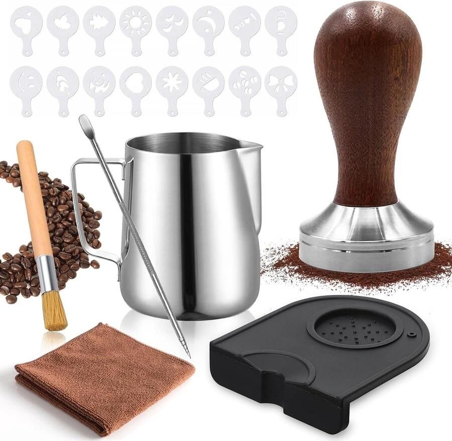 Koffie Tamper Set Espresso Accessoires Perfecte Espresso Maken Roestvrij Staal Basis 51mm Basis 350ml Kannetje