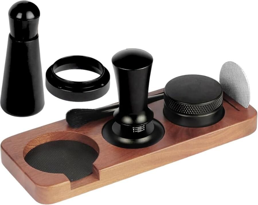 Koffie Tamper Set Espresso Pers Perfect Espresso Nauwkeurige Druk 58 mm Basis Zilver