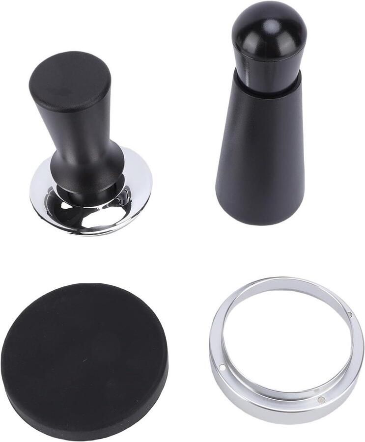 Koffie Tamper Set Koffie Accessoires Espresso Bereiden Magnetische Doseerring 58 mm Zilver