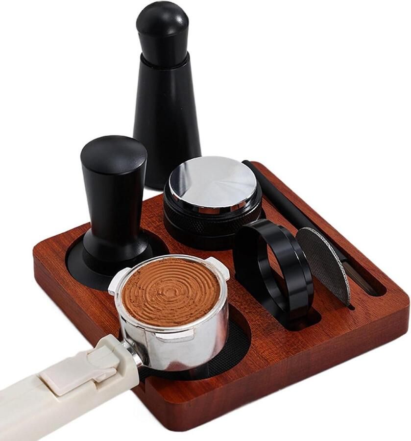 Koffie Tamper Set Tamping Station Verdeelgereedschap Espresso Bereiden Consistente Koffiedik Controle 51 mm Niet gespecificeerd