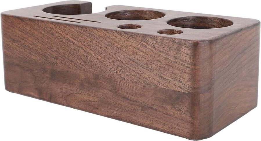 Koffie Tamper Station Aanstamp Standaard Espresso Bereiding Massief Houten Basis 53MM Houtkleur