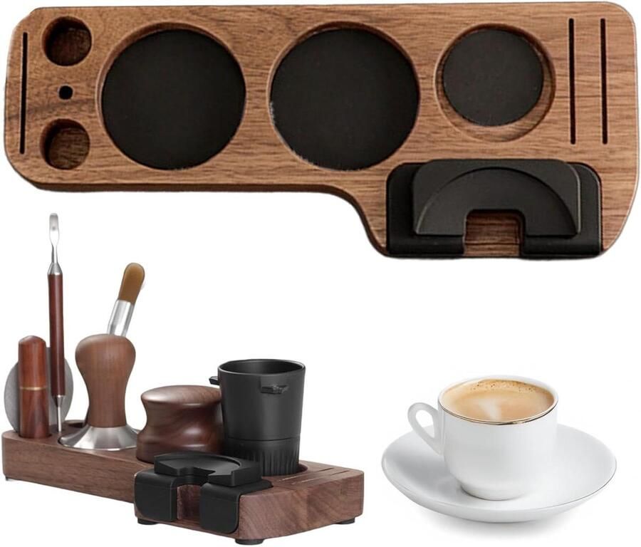 Koffie Tamper Station Barista Organizer Espresso Bereiden Voor 51-58mm Portafilters 15 x 12 x 8 cm