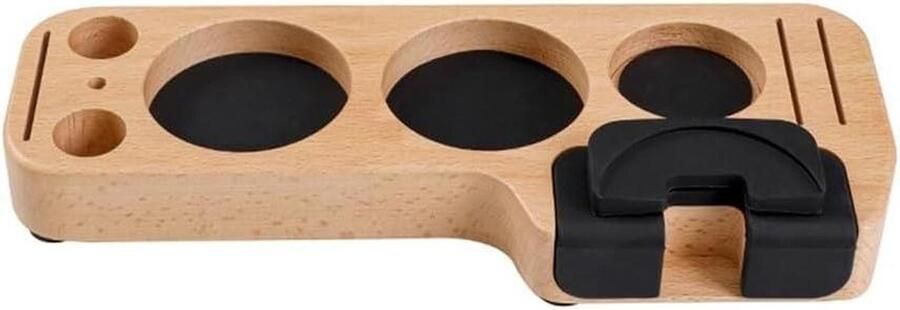 Koffie Tamper Station Barista Organizer Espresso Bereiding Verstelbare Portafilter 26 cm Lengte Houtkleur