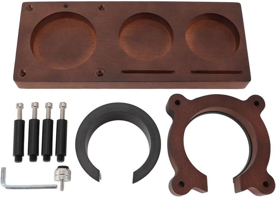 Koffie Tamper Station Espresso Barista Gereedschap Professioneel Koffiezetten Universele Portafilter Compatibiliteit 51 53 58mm Houtkleur