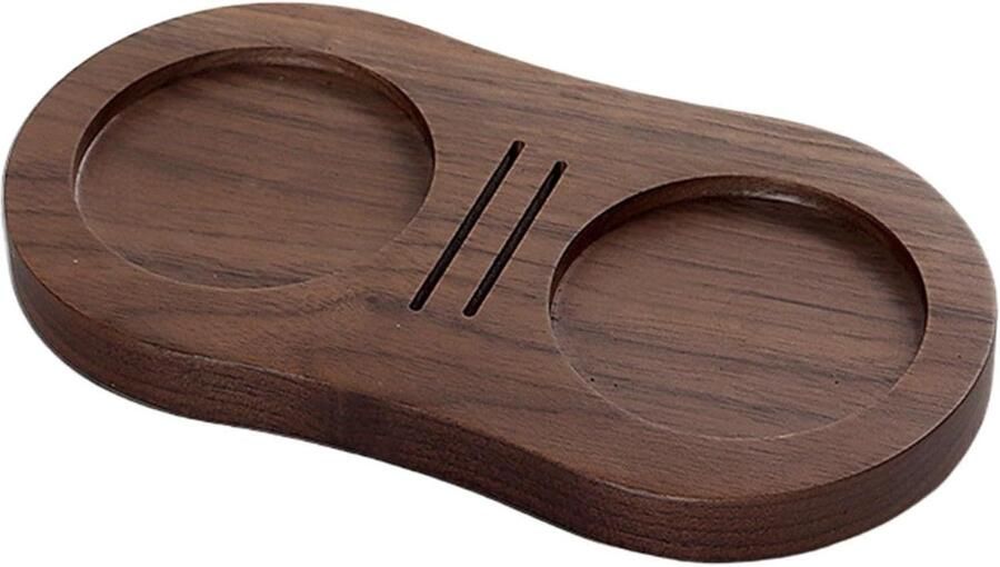 Koffie Tamper Station Espresso Stampmat Espresso Bereiden Antislip Houten Basis 167 x 88 cm Walnoot