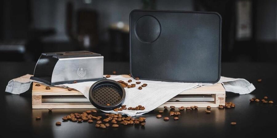 Koffie Tamper Station Espresso Tamperhouder Barista Werkplek Voedselveilig RVS 14.7 x 10.2 cm Zilver