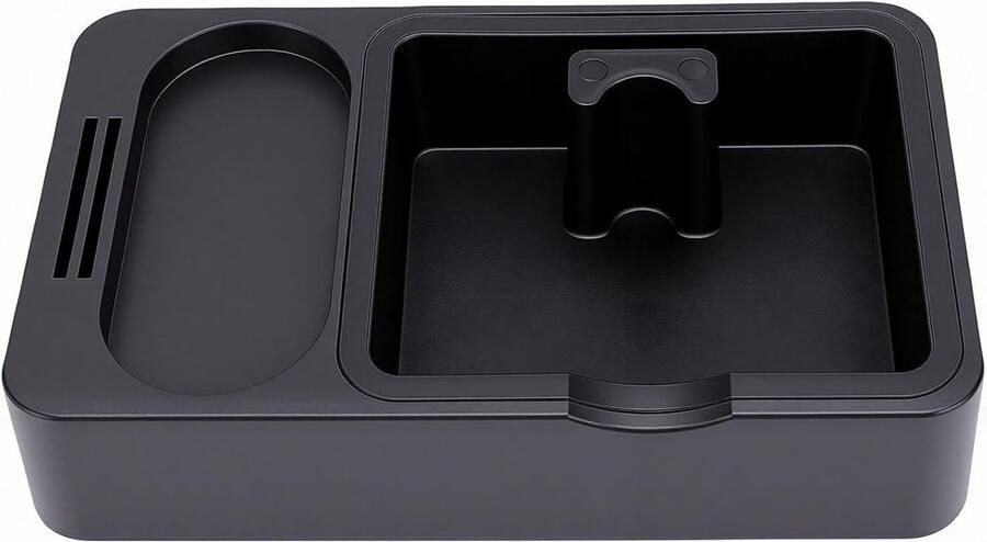 Koffie Tamper Station Klopbox Organizer Espresso Bereiding Universele Pasvorm 26x15.5x6.1 cm Zwart