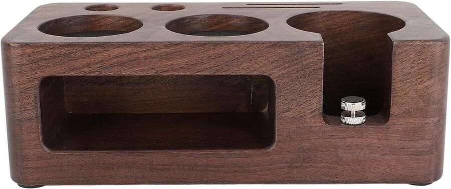 Koffie Tamper Station Koffie Accessoire Houder Espresso Bereiden Massief Walnotenhout 51mm Bruin