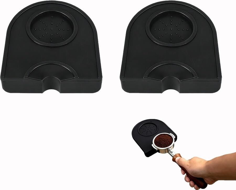 Koffie Tampermat Set Espresso Mat Koffie Zetten Antislip Ontwerp 2 Stuks Zwart