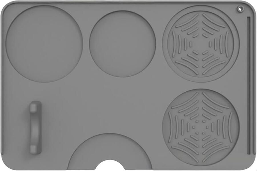 Koffie Tamping Mat Druk Kussen Espresso Bereiding Antislip Stabiliteit 24 x 15.9 cm Zwart Grijs