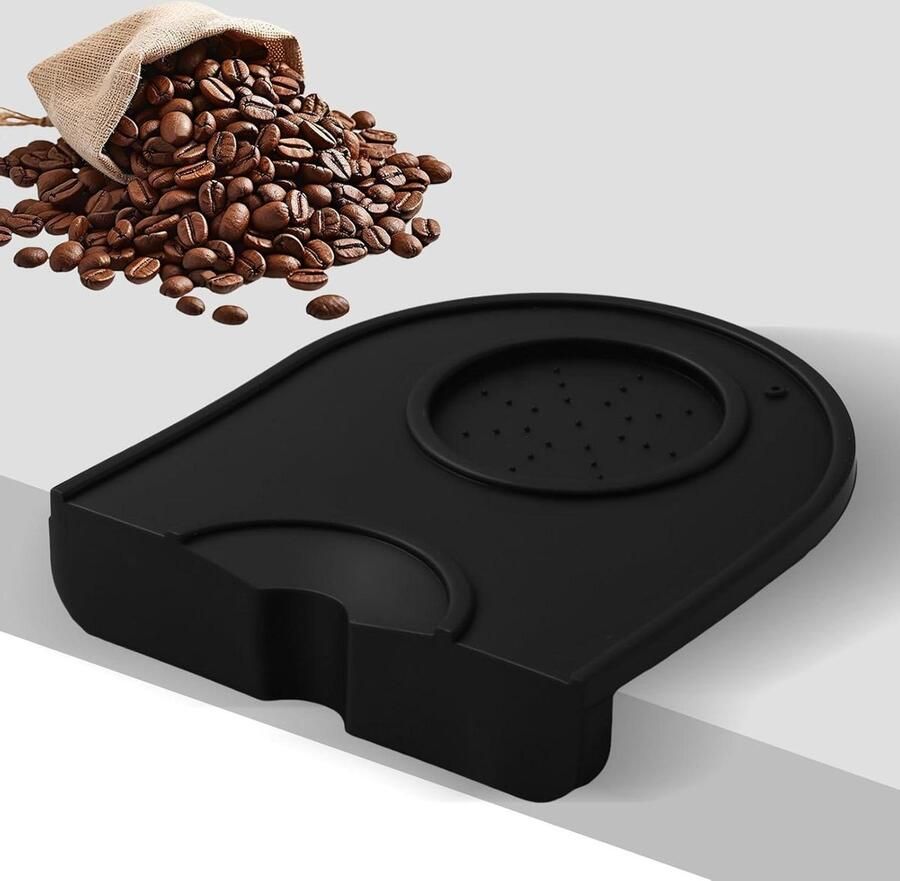 Koffie Tamping Mat Espresso Bekermat Koffie Bereiden Antislip Siliconen 12.5 x 14 cm Zwart