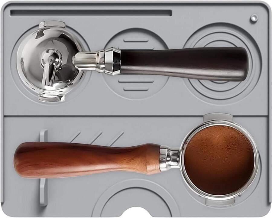 Koffie Tamping Mat Siliconen Koffiemat Espresso Bereiding Meerlaags Antislip 25x20 cm Lichtgrijs