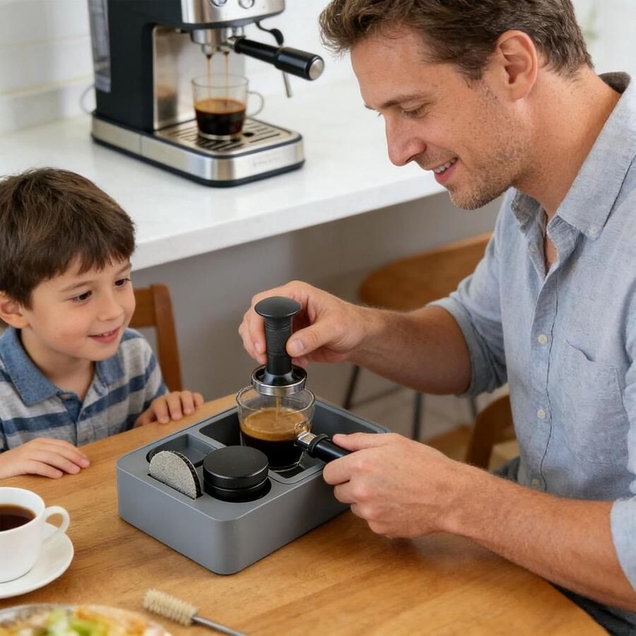 Koffie Tamping Station Espresso Knock Box Espresso Bereiden Multifunctioneel Ontwerp 245 x 15 x 55 cm