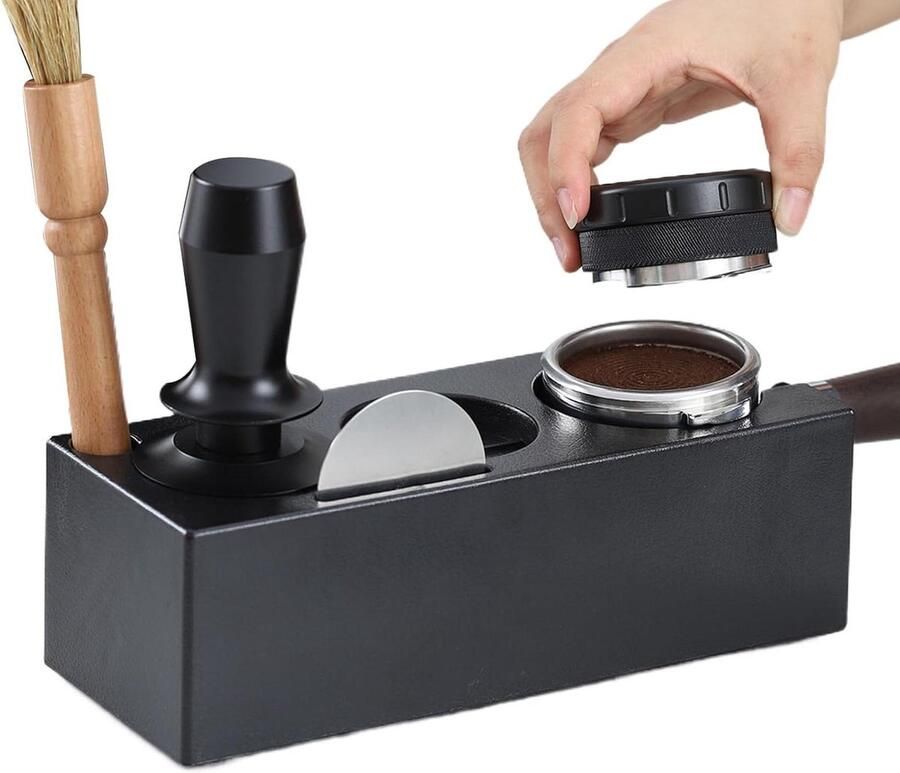 Koffie Tamping Station Espresso Organizer Koffie Bereiden Verwijderbare Houder 257 x 1069 x 879 cm Zwart