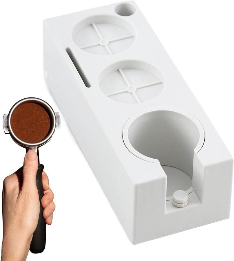 Koffie Tamping Station Espresso Organizer Koffie Bereiden Verwijderbare Houder 24 x 8.9 x 7.5 cm Wit