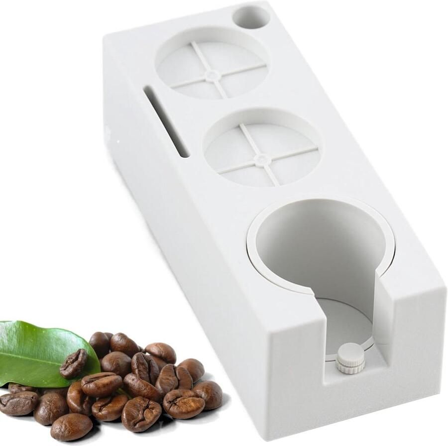 Koffie Tamping Station Portafilter Houder Espresso Bereiden Antislip Basis 24 x 8.9 x 7.5 cm Wit