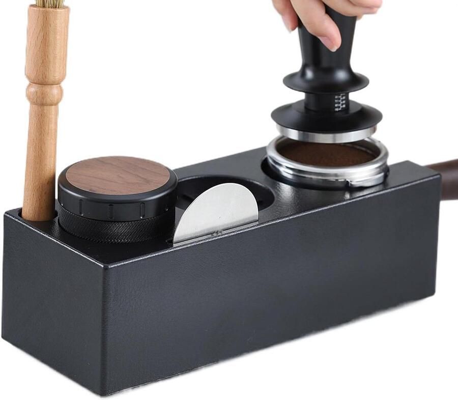 Koffie Tamping Station Portafilter Houder Espresso Bereiden Antislip Siliconen Voeten 25.7 x 10.7 x 8.8 cm