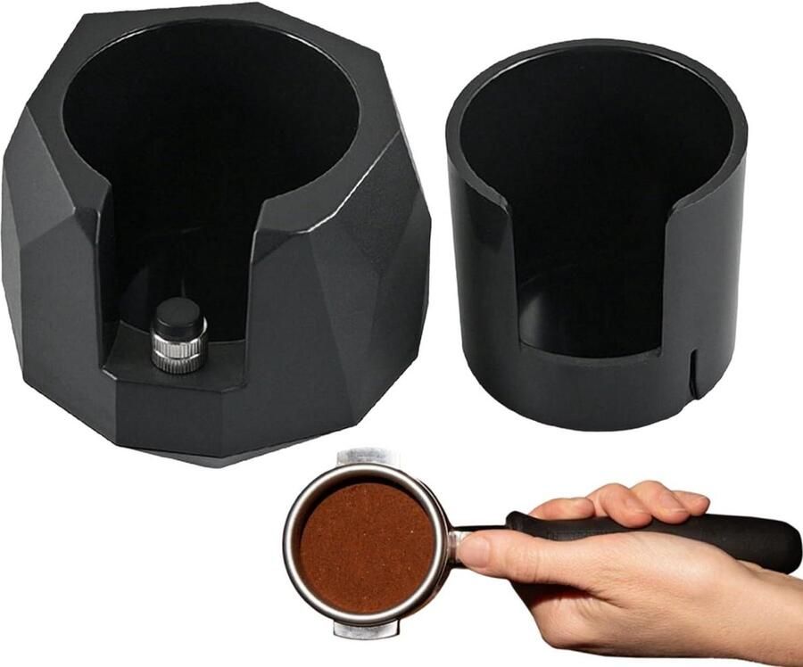 Koffie Tamping Station Tamper Houder Espresso Brouwen In Hoogte Verstelbaar 51-58mm Zwart