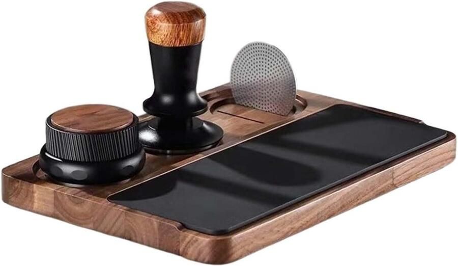 Koffie Tamping Station Tamperhouder Koffiezetapparaat Koffie Bereiden Antislip Houten Basis 51-58 mm Bruin