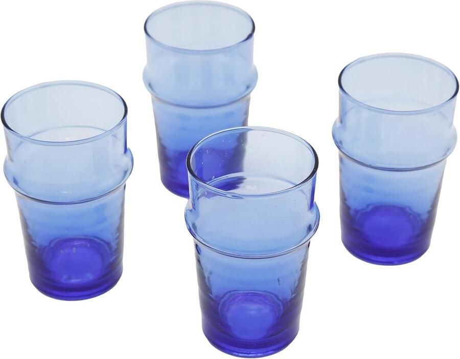 Koffie thee cappuccino espresso macchiato theeglazen en dessert set van 4 blauw