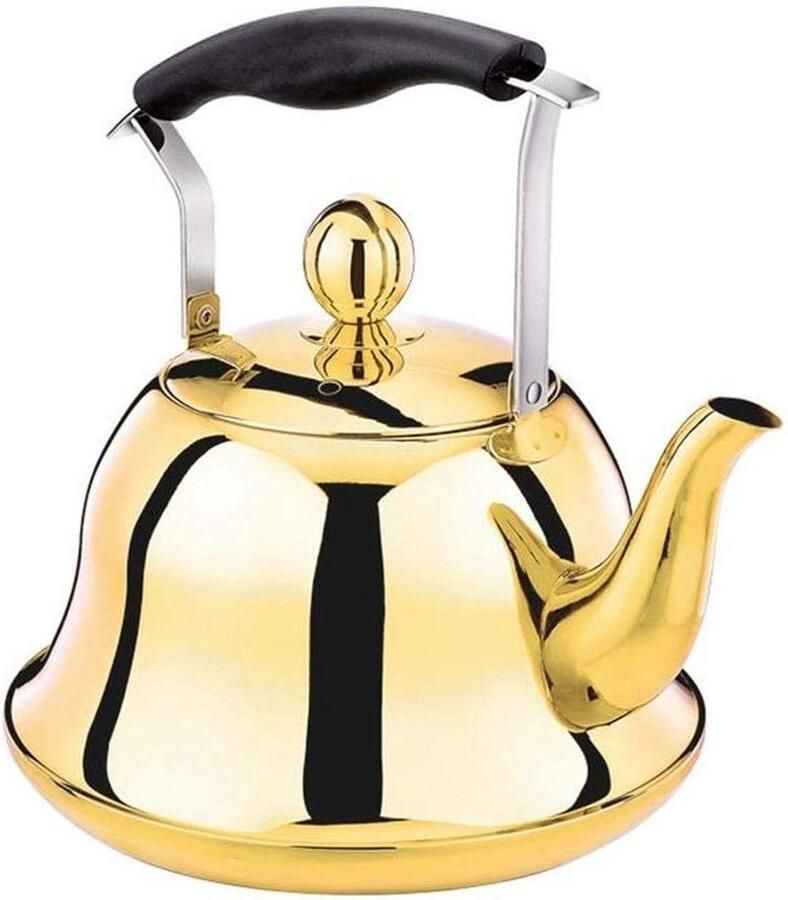 Koffie Thee Ketel Waterkoker Fornuis Koffie Thee Zetten Zwanenhals Ontwerp 2 Liter Goud