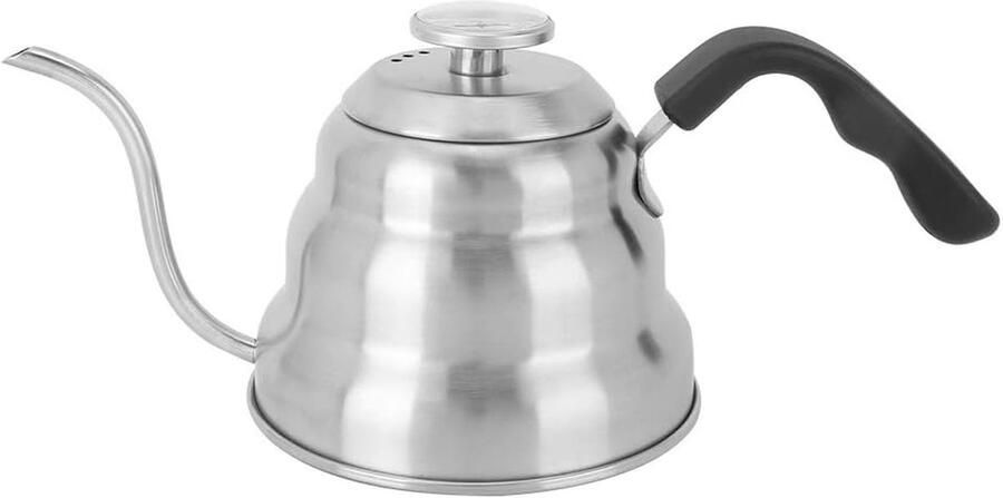 Koffie Theepot Waterkoker Nauwkeurig Gieten Ingebouwde Thermometer 1.2 Liter Zilver