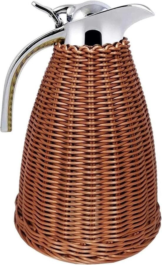 Koffie Thermoskan Koffie Drinken Warm Houden Dubbelwandige Vacuüm Isolatie 15 Liter Bruin - Foto 1