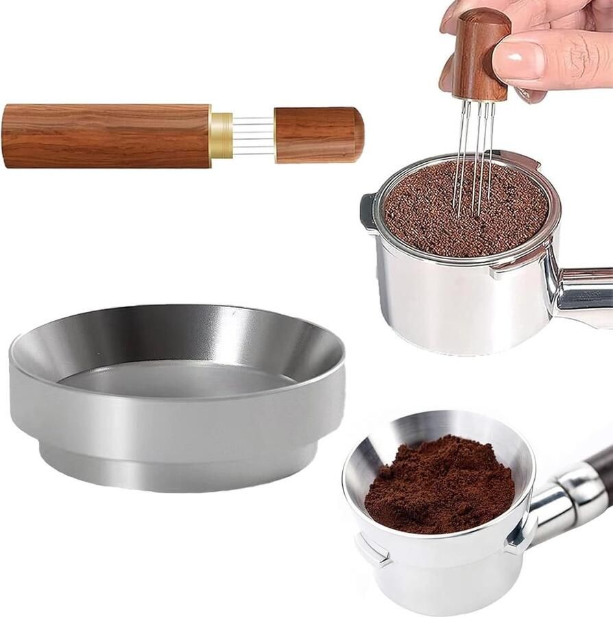 Koffie verdelingsring 58mm espresso distributietool espresso roerstaaf met 6 dunne naalden voor barista's en koffieliefhebbers