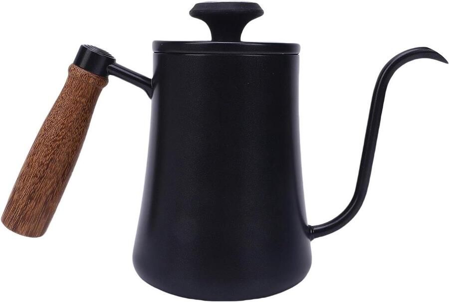 Koffie Waterketel Slimme Schenkkan Koffie Zetten Geïntegreerde Thermometer 600 ml Zwart