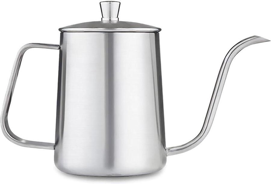 Koffie Waterkoker Pour Over Ketel Precisie Koffie Zetten Zwanenhals Tuit 600 ml Zilver