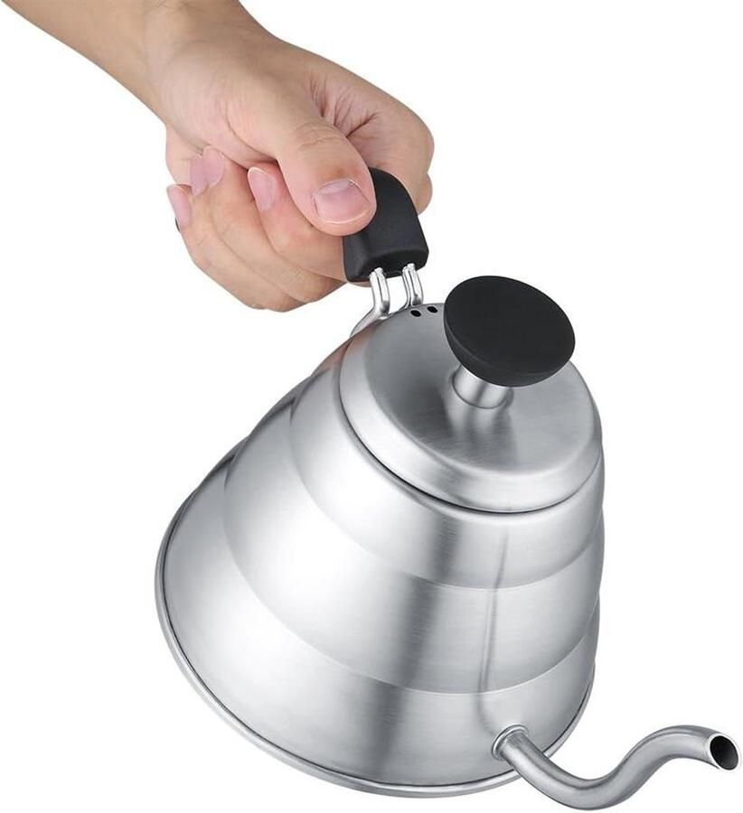 Koffie Waterkoker Thee Ketel Giet Ketel Koffie Zetten Zwanenhals Uitloop 1 Liter Zilver