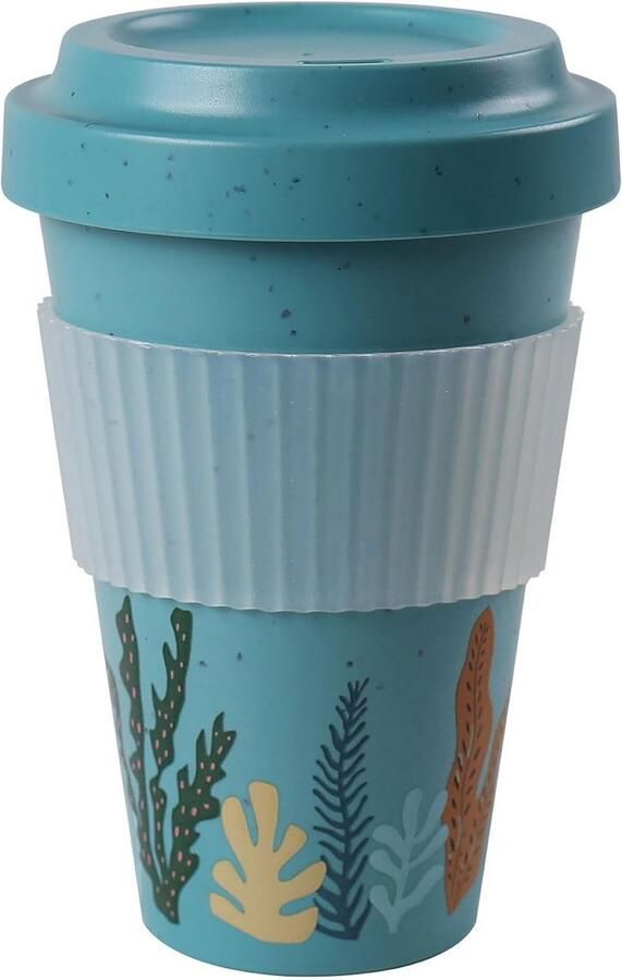 Koffiebeker to-go Herbruikbare mok Duurzaam drinken Gemaakt van gerecycled plastic 400 ml Turquoise