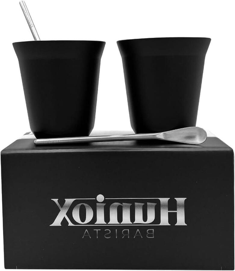 Koffiebekers RVS Themokken Espresso Warme Dranken Drinken Dubbelwandige Isolatie 160 ML Zwart