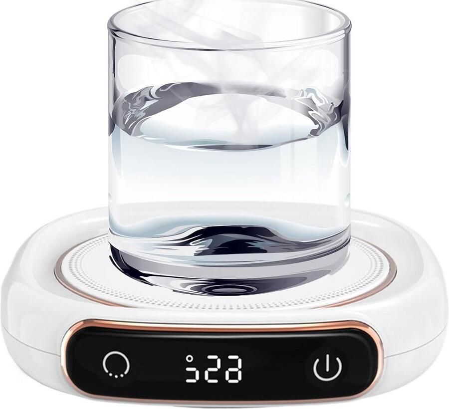 Koffiebekerwarmer Drankjes warmhouder Drinken op temperatuur Drie temperatuurstanden 13 x 11.7 cm Wit