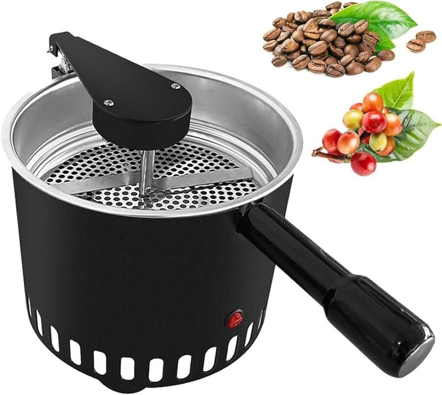 Koffiebonenkoeler Roterende koeler Bonen koelen Automatisch roeren 500g capaciteit Zilver