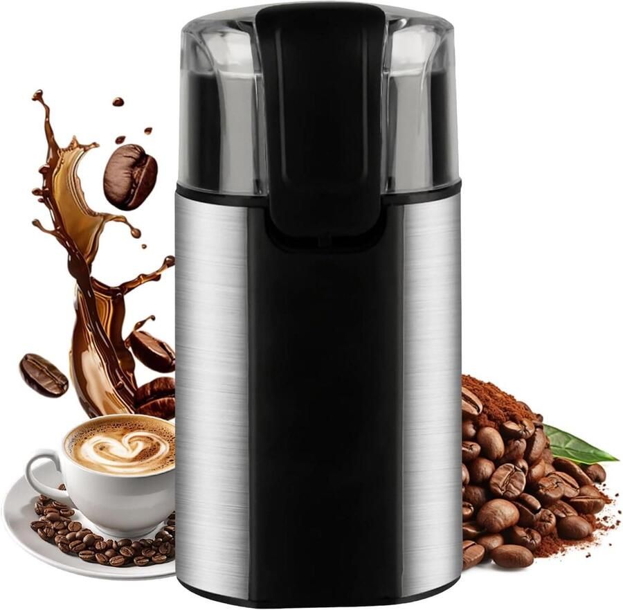 Koffiemolen Specerijenmolen Keukenapparaat Gedroogde Ingrediënten Malen Krachtige 280W Motor 18.5x10.5x9cm